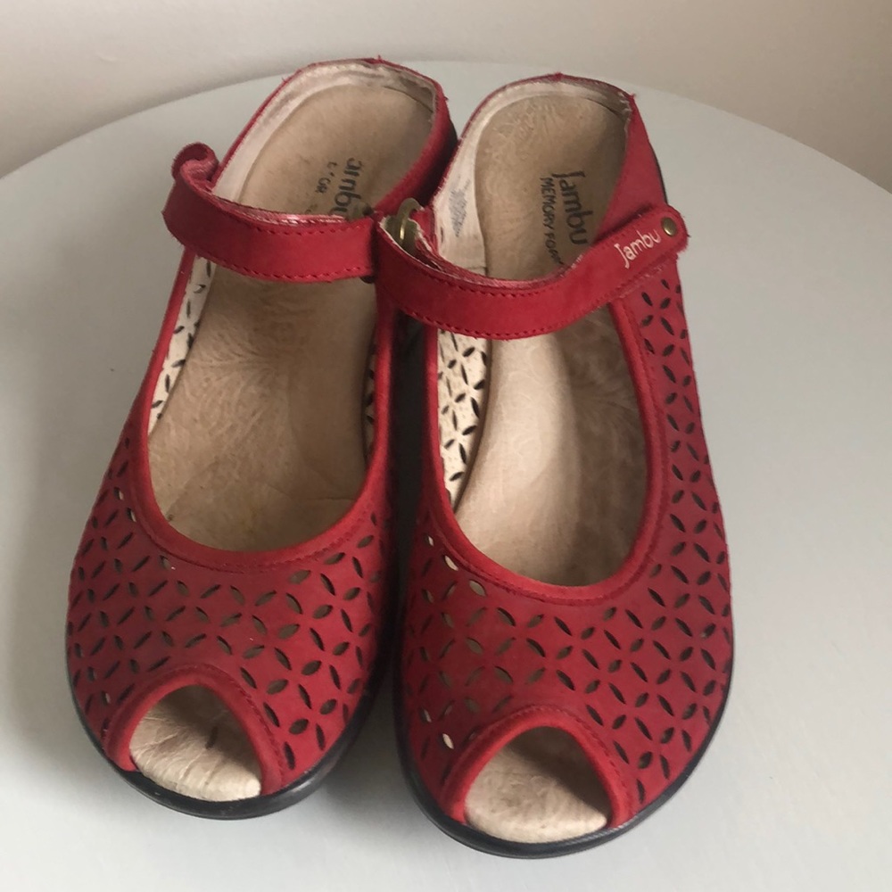 Red Jambu Journey Encore Open Toe Clog | Size 7.5